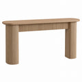 Wood Console Table with Fluted Design in Natural Finish 140cm