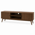 Walnut Wood TV Stand with Sliding Doors 180cm