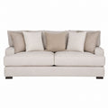 Beige Fabric Sofa with Cushions 220cm x 95cm x 85cm