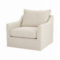 Beige Fabric Armchair with Cushion