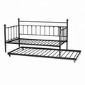 Metal Daybed Frame with Trundle Black Twin Size