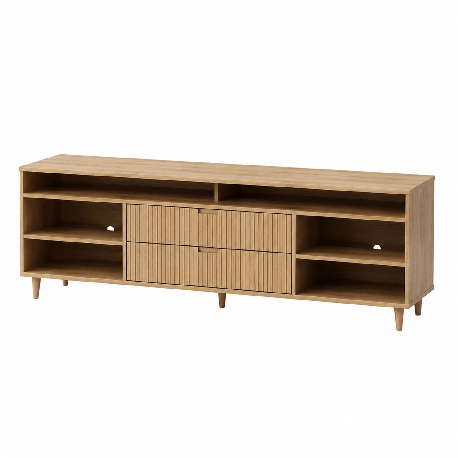 Wooden TV Stand with Shelves and Drawer Storage 180x40x50cm