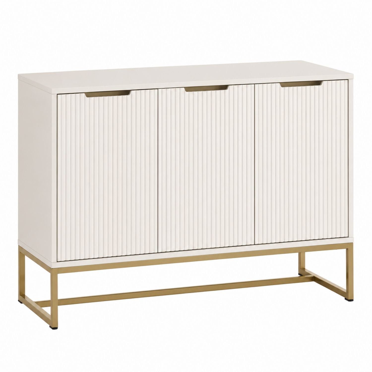 White Wood Sideboard with Metal Base 40x16x32 inches