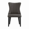 Gray PU Leather Chair with Black Metal Legs