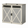 Outdoor Metal Storage Shed Gray with Galvanized Steel Double Doors