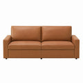 Faux Leather Sofa Brown 200cm