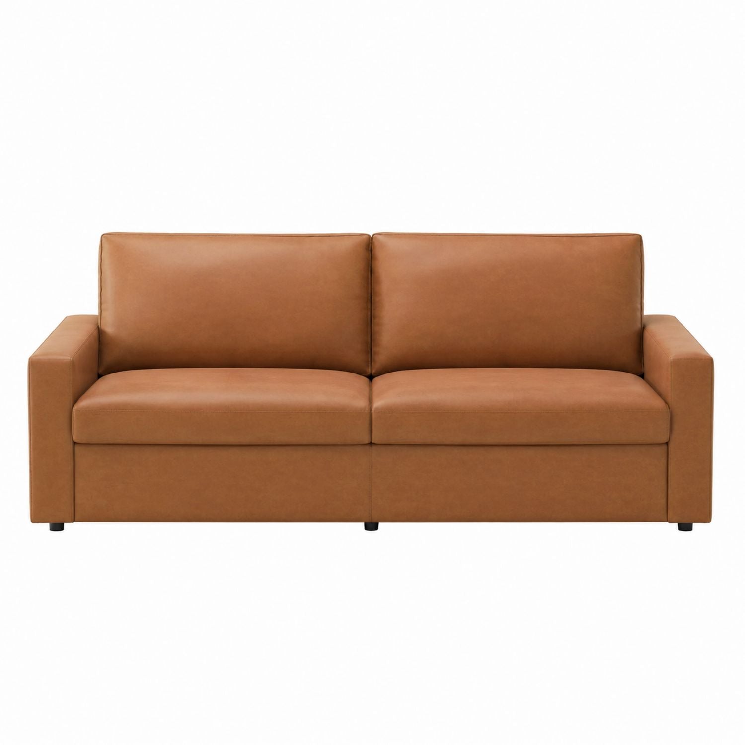 Faux Leather Sofa Brown 200cm