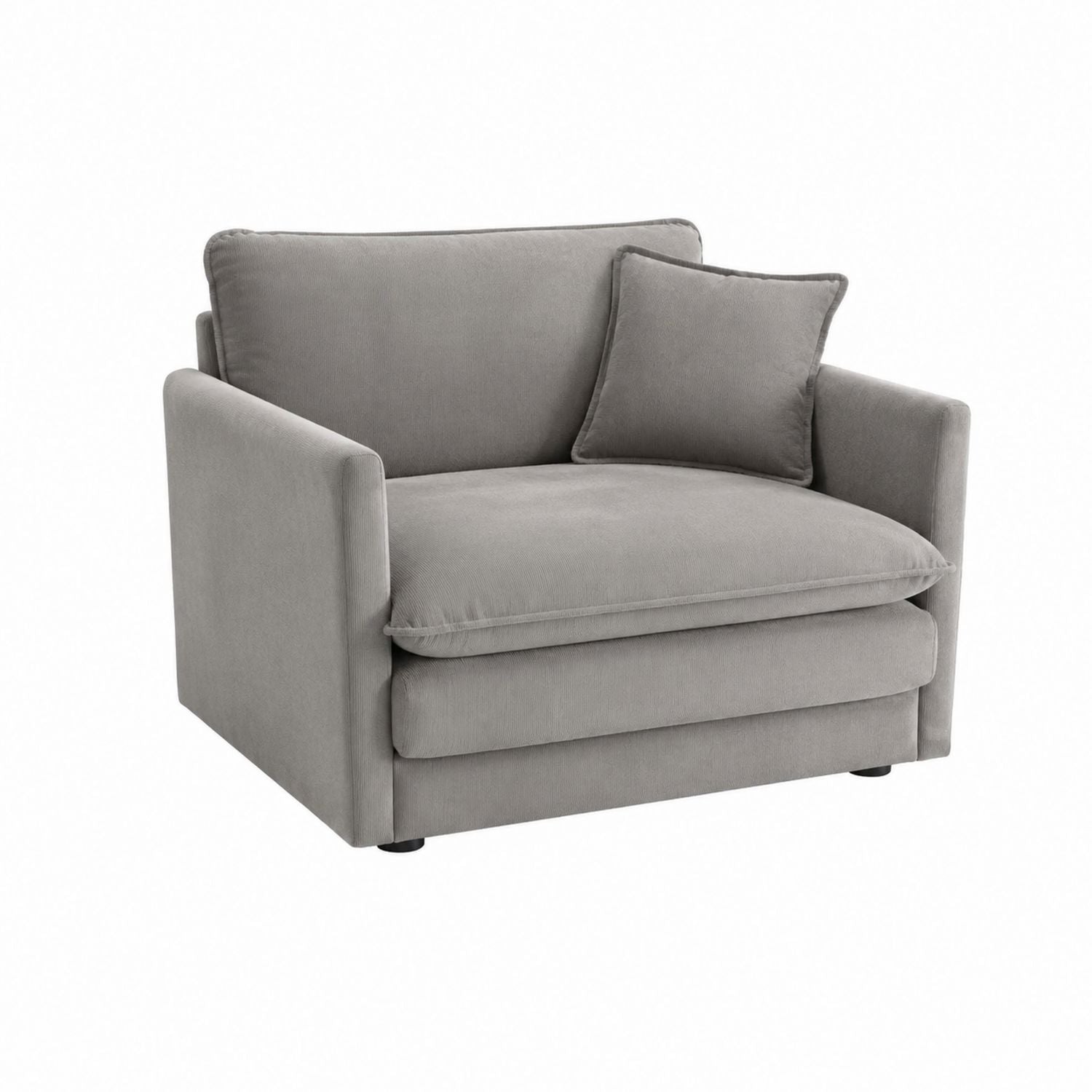 Gray Polyester Armchair with Cushion