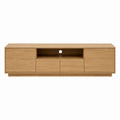 Wooden TV Stand Entertainment Center with Shelves and Cabinets Light Oak 180cm x 40cm x 50cm