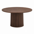 Round Wood Dining Table with Fluted Base 150cm