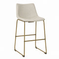 Beige Upholstered Counter Height Bar Stool with Metal Frame