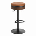 Adjustable Swivel Bar Stool with PU Leather and Metal Base