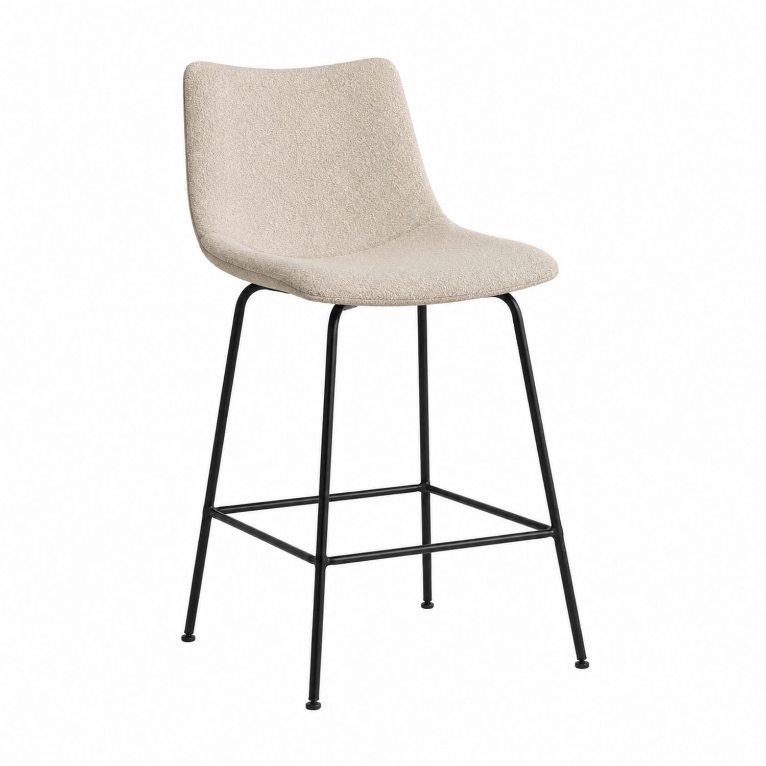 Beige Fabric Bar Stool with Metal Frame 102 cm