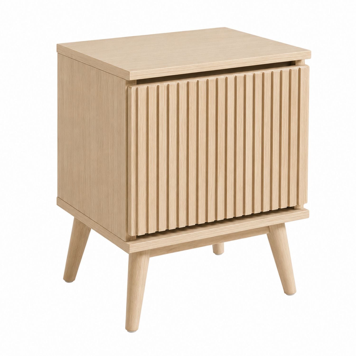 Oak Wood Storage Cabinet with Slatted Door 45cm x 35cm x 60cm