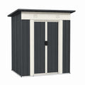 Outdoor Metal Storage Shed Galvanized Steel Gray 2x1m