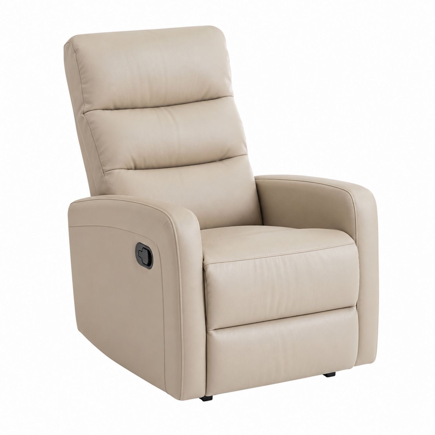 Beige Faux Leather Recliner Chair