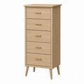 Wood Veneer 5-Drawer Dresser with Metal Handles