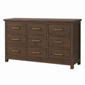 Wood 9-Drawer Dresser with Metal Handles