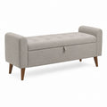 Fabric Storage Bench with Tufted Upholstery Beige 120cm