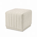 Fabric Ottoman Beige 40cm x 40cm x 40cm