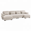 Modular Polyester Fabric Sectional Sofa Set Beige