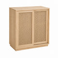 Holzschrank mit Rattantüren