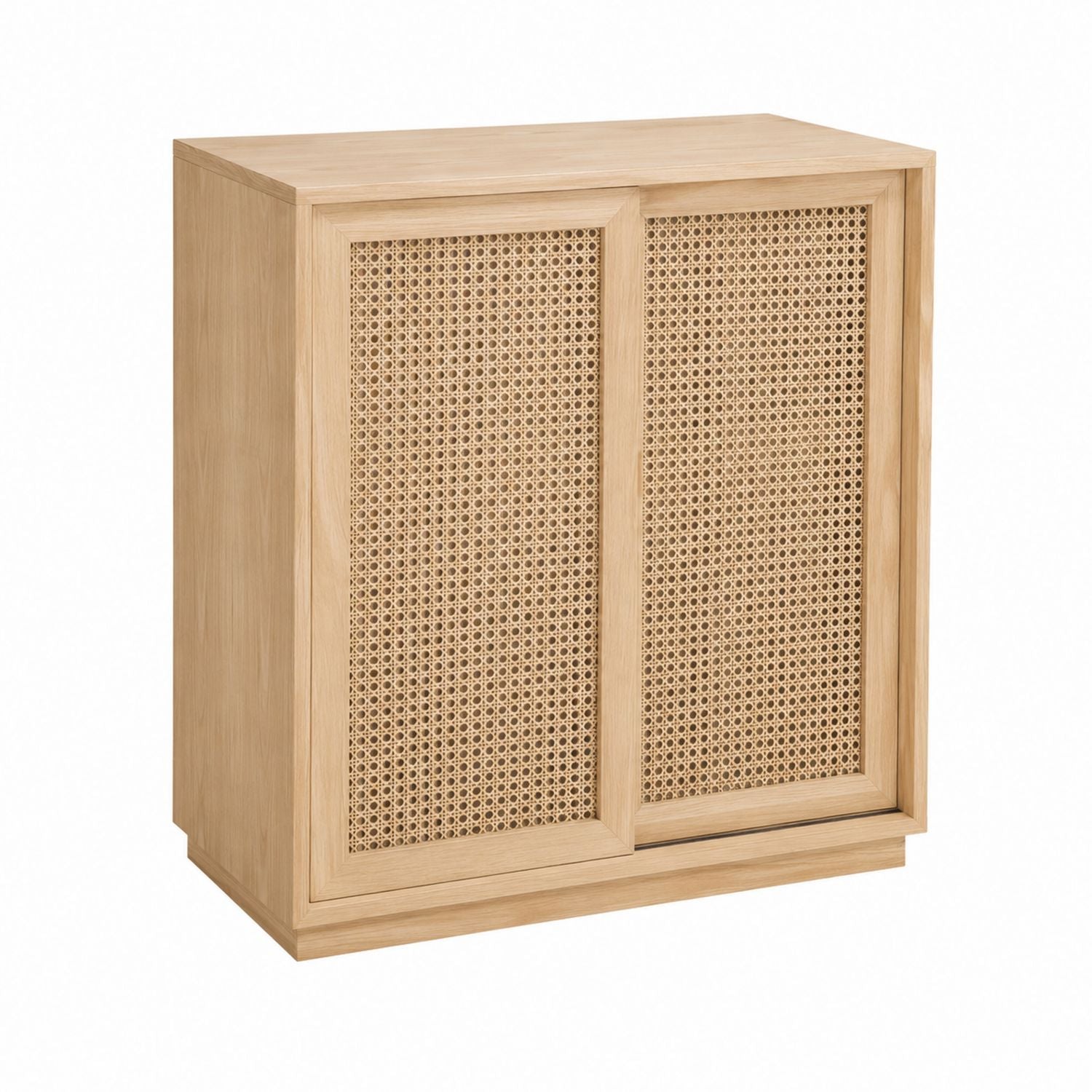 Wooden Storage Cabinet with Cane Doors
