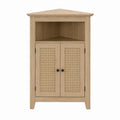 Hölzerner Eckschrank mit Rattantüren Beige 35cm x 75cm x 90cm