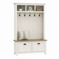 Wooden Entryway Hall Tree with Storage Bench and Coat Hooks