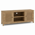 Wood TV Stand with Louvered Doors, 150 cm