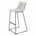 Bar Stool with Polyester Seat and Metal Frame, 107cm Grey