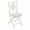 Folding Metal Outdoor Chair Cream Round Design 87cm Height