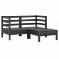 Outdoor Wood Corner Sofa Set Acacia Black