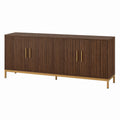 Wood TV Stand with Metal Base and Handles