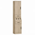 Hoher Holzschrank mit Regalen und Schubladen 180cm x 30cm x 40cm
