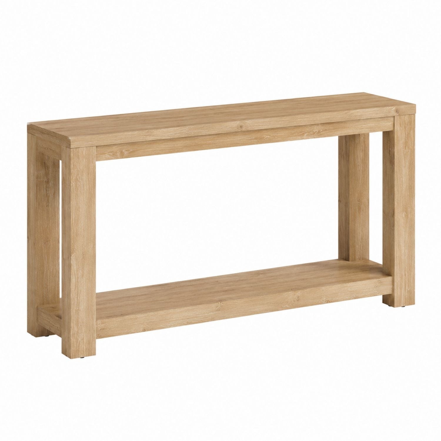 Wood Console Table Rectangular Oak Veneer 120cm