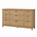 Wooden Dresser with 8 Drawers Oak 150cm