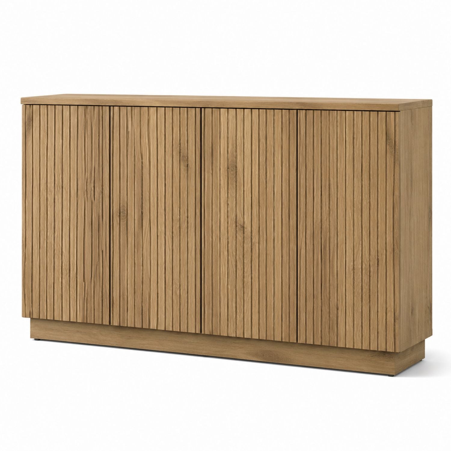 Oak Wood Sideboard with Vertical Groove Design 190cm