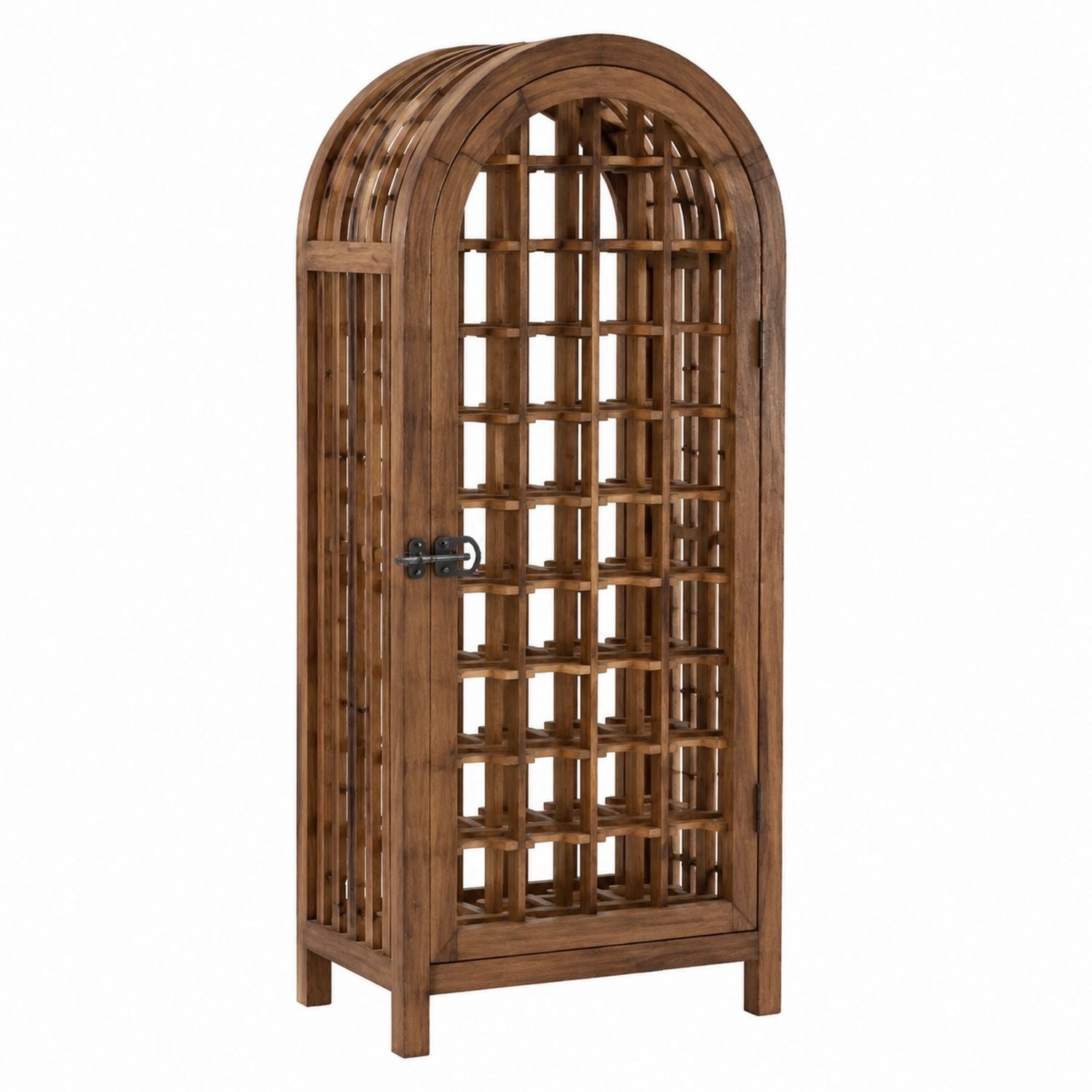 Wooden Arched Wine Rack Cabinet Brown