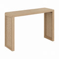 Oak Console Table with Rattan Inlay