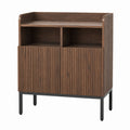 Wooden Sideboard with Metal Legs Brown 80cm x 40cm x 90cm