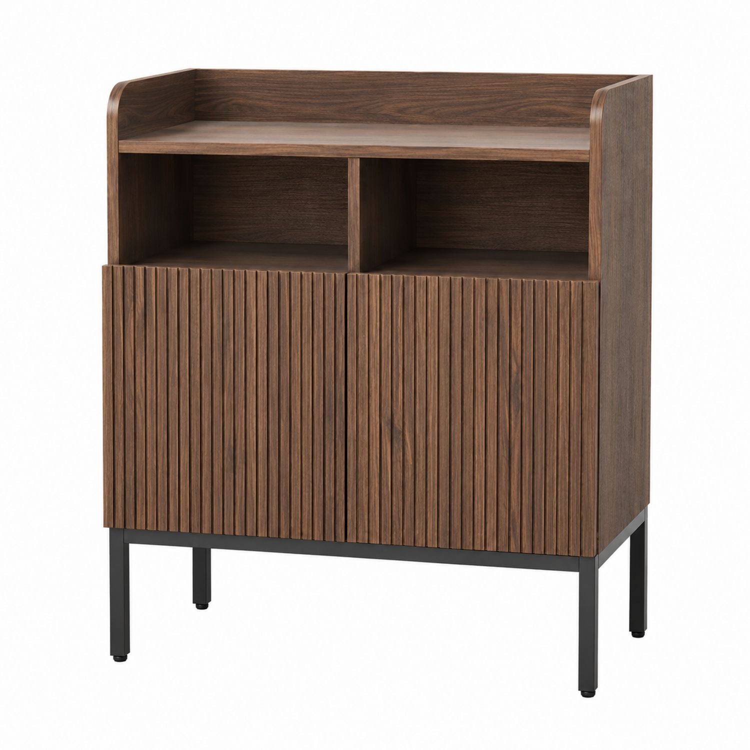 Wooden Sideboard with Metal Legs Brown 80cm x 40cm x 90cm