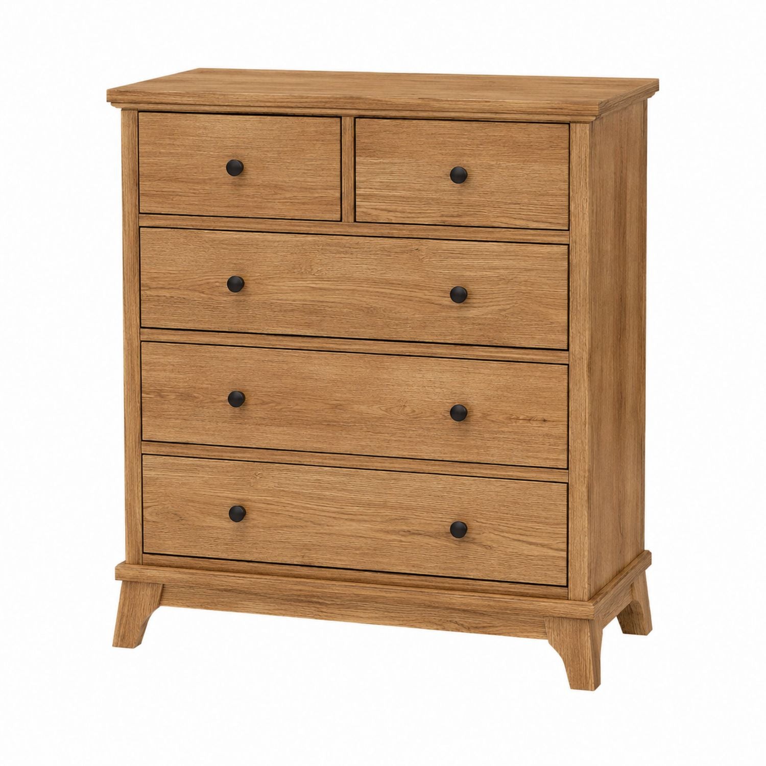 Wooden 5-Drawer Dresser Oak