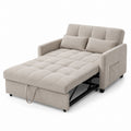 Beige Polyester Sleeper Sofa with Metal Frame