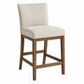 Upholstered Wood Bar Stool with Beige Fabric Cushion 101 cm Height