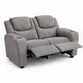 Microfiber Recliner Sofa with Dual Cup Holders - Gray