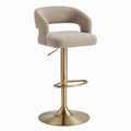Adjustable Upholstered Stool with Metal Base