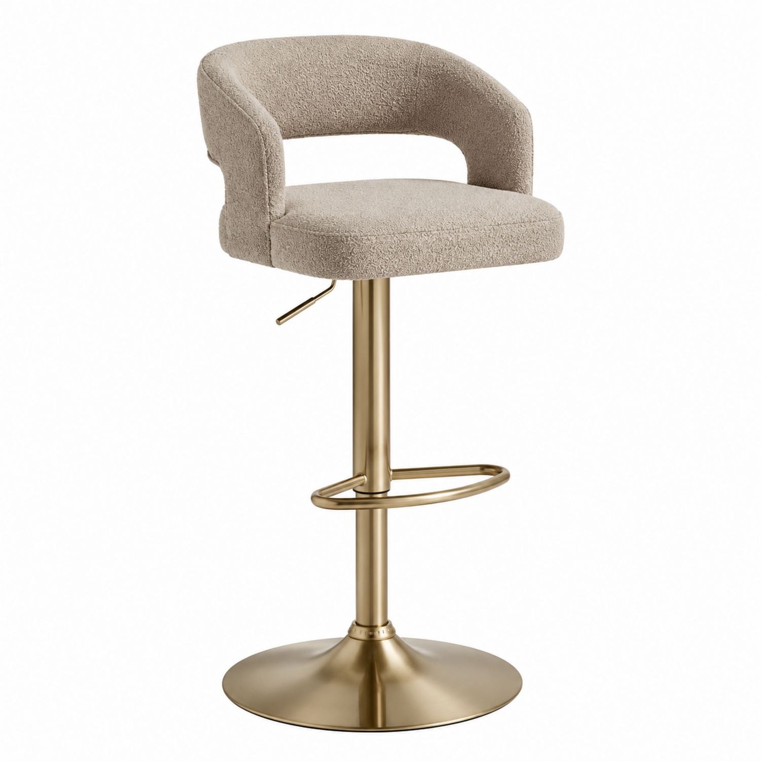 Adjustable Upholstered Stool with Metal Base