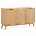 Wood Sideboard Buffet Cabinet with 3 Doors in Oak Finish