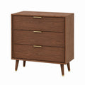 Walnut Wood Three-Drawer Dresser 80cm x 40cm x 90cm